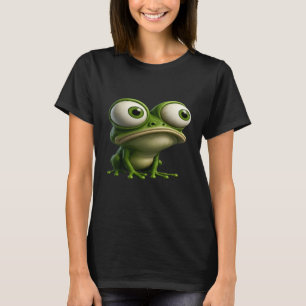 Kikkervis met grote ogen in cartoonstijl t-shirt