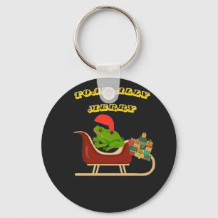 Kikkervis totaal vrolijke Kerst T-shirt Sleutelhanger