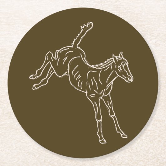 Kikkervis - transparante lijn. ronde kartonnen onderzetter (Voorkant)