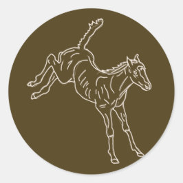 Kikkervis - transparante lijn. ronde sticker