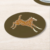 Kikkervis - transparante meerkleurige kleur. ronde kartonnen onderzetter (Gebogen)