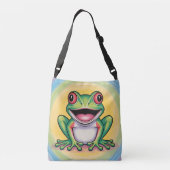 Kikkervis zachte glimlach crossbody tas (Achterkant)