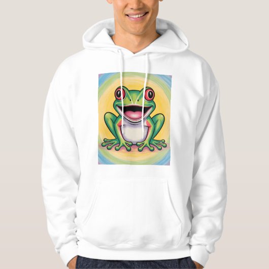 Kikkervis zachte glimlach hoodie (Voorkant)