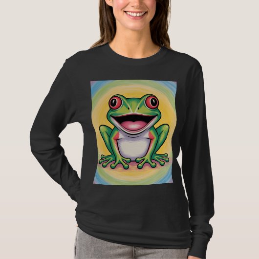 Kikkervis zachte glimlach t-shirt (Voorkant)