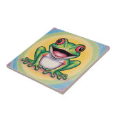 Kikkervis zachte glimlach tegeltje (Zijkant)