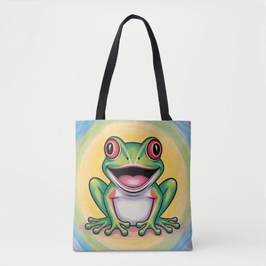 Kikkervis zachte glimlach tote bag (Voorkant)