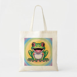 Kikkervis zachte glimlach tote bag