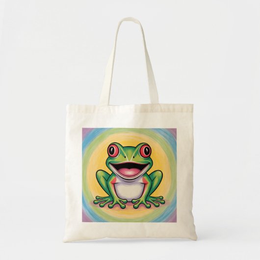 Kikkervis zachte glimlach tote bag (Voorkant)