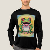 Kikkervis zachte glimlach Tri-Blend shirt (Voorkant volledig)