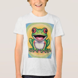 Kikkervis zachte glimlach Tri-Blend shirt