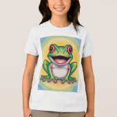 Kikkervis zachte glimlach Tri-Blend shirt (Voorkant)