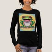 Kikkervis zachte glimlach Tri-Blend shirt (Voorkant)