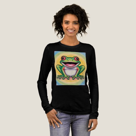 Kikkervis zachte glimlach Tri-Blend shirt (Voorkant)
