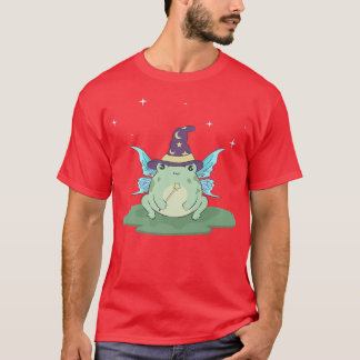 Kikkervisje Aesthetisch Kawaii Fairy Frog Wizard F T-shirt