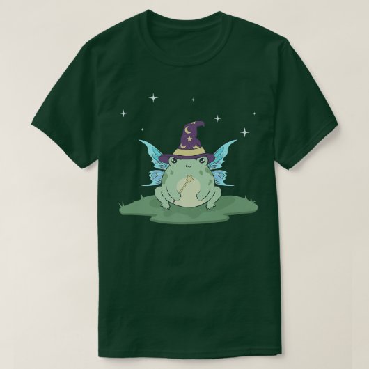 Kikkervisje Aesthetisch Kawaii Fairy Frog Wizard F T-shirt (Design voorkant)
