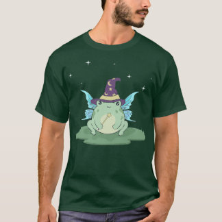 Kikkervisje Aesthetisch Kawaii Fairy Frog Wizard F T-shirt