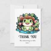 kikkervisje-Baby shower Bedankkaart (Voorkant)