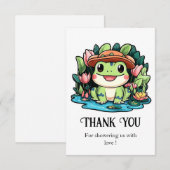 kikkervisje-Baby shower Bedankkaart (Voorkant / Achterkant)