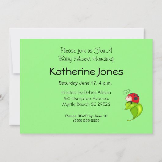 kikkervisje-Baby shower Kaart (Achterkant)