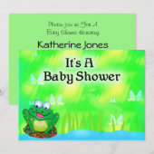 kikkervisje-Baby shower Kaart (Voorkant / Achterkant)