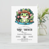 kikkervisje-Baby shower Kaart (Staand voorkant)