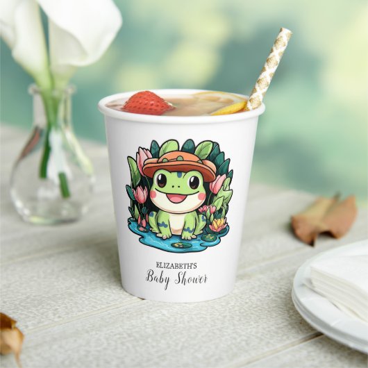 kikkervisje-Baby shower Papieren Bekers (Insitu)
