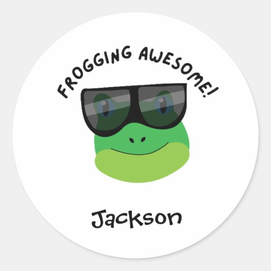 Kikkervisje geweldig ronde sticker (Voorkant)