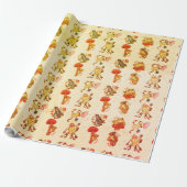 Kikkervisje Patroon - Cottagecore Stijl Cadeaupapier (Uitgerold)