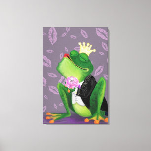 Kikkervisje Prins Kus Valentijnsdag Cadeau Canvas Afdruk