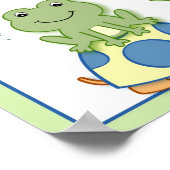 Kikkervisje Schildpad Kinderkamer Muur Kunst Naam  Poster (Hoek)