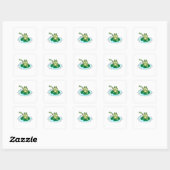 Kikkervisje Vierkante Sticker (Vel)
