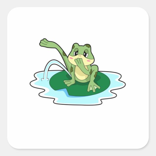 Kikkervisje Vierkante Sticker (Voorkant)