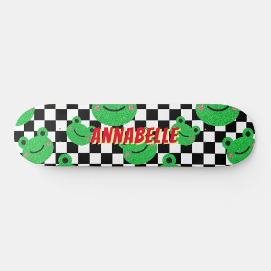 Kikkervisje voor aangepaste naam persoonlijk skateboard (Horizontaal)