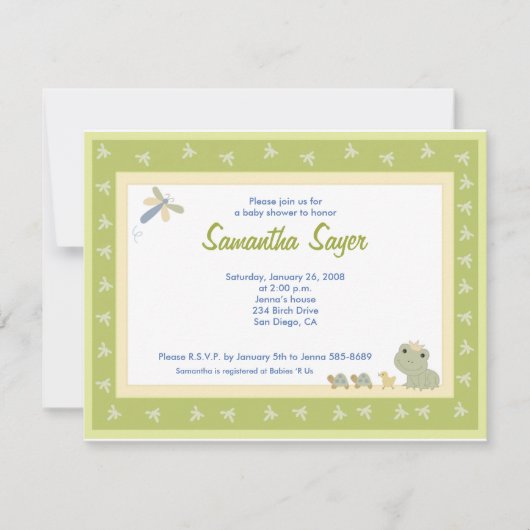 Kikkervisjes Baby shower 4.25 x 5.5, bevroren Kaart (Voorkant)