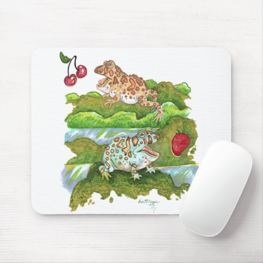  kikkervisjes die fruitkunst achtervolgen muismat (Met muis)