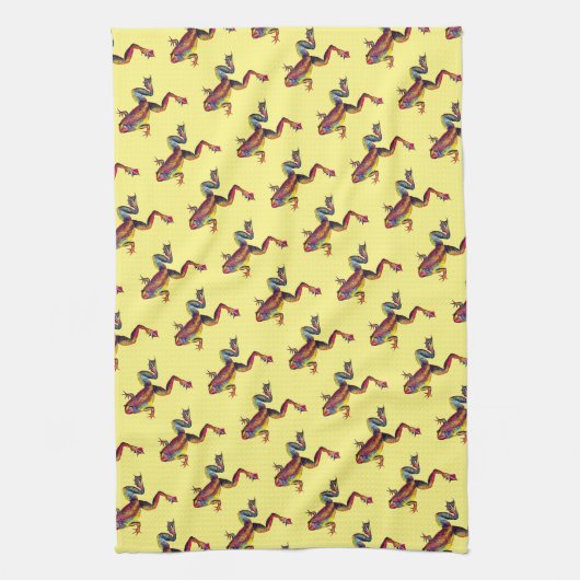 Kikkervisjes op de Gele keukenhanddoek (Verticaal)