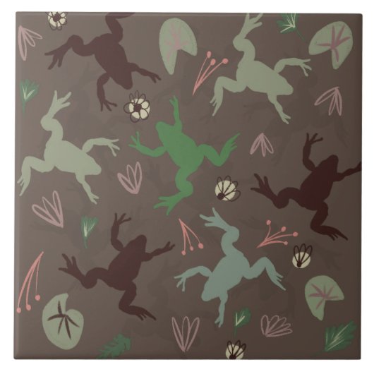  kikkerviskerkeramische keramische keramiektegel tegeltje (Voorkant)