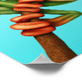 Kikkerviskkikker met oogbril op blauw poster (Hoek)