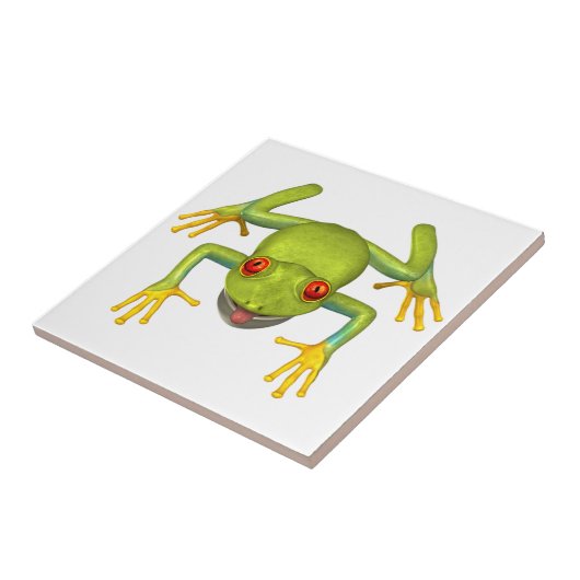 Kikkerviskkikker voor de rode bomen tegeltje (Zijkant)