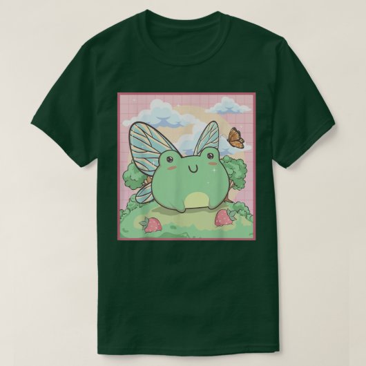 Kikkervismeester Kawaii Fairy Frog Butterfly T-shirt (Design voorkant)