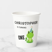 Kikkervispartij Eerste verjaardag Zwemzeekikker Papieren Bekers (Achterkant)