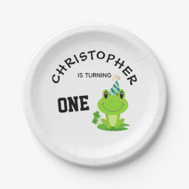 Kikkervispartij Eerste verjaardag Zwemzeekikker Papieren Bordje