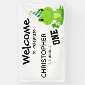 Kikkervispartij Eerste verjaardag Zwemzeekikker Spandoek (Verticaal)