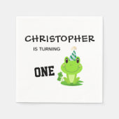 Kikkervispartij eerste zeemijl groene taarten servet (Voorkant)