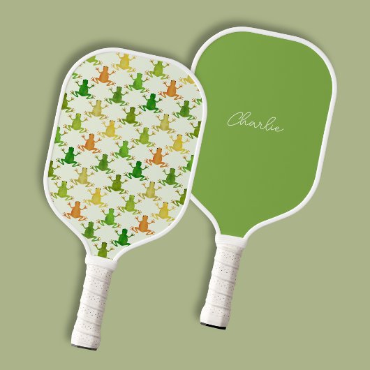 Kikkervispatroon gepersonaliseerd pickleball paddle