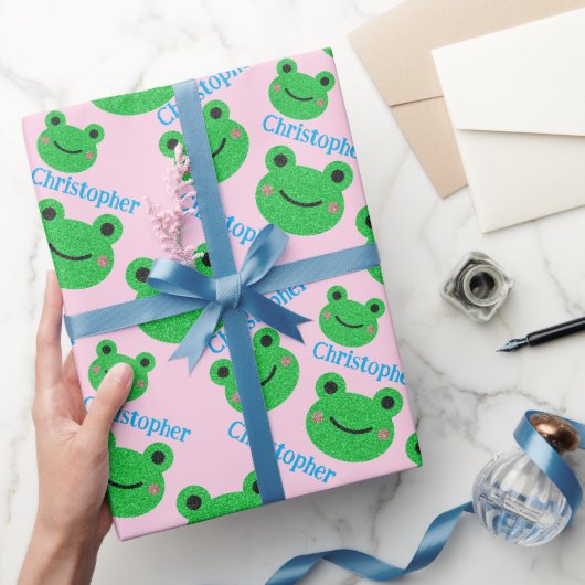 Kikkervispatroon Roze Zoete Leven Cadeaupapier (Geschenken)