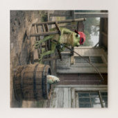 Kikkervisvangst in een whiskeyvat legpuzzel (Horizontaal)