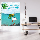 Kikkervogel nooit opgeven foto afdruk