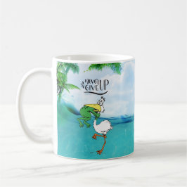 Kikkervogel nooit opgeven koffiemok