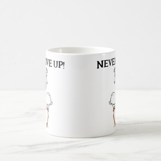 Kikkervogel nooit opgeven koffiemok (Center)